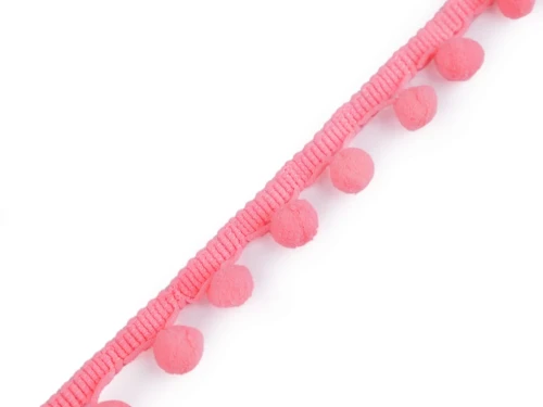 taśma z pomponami 20 mm 10 mm różowy neonowy.jpg