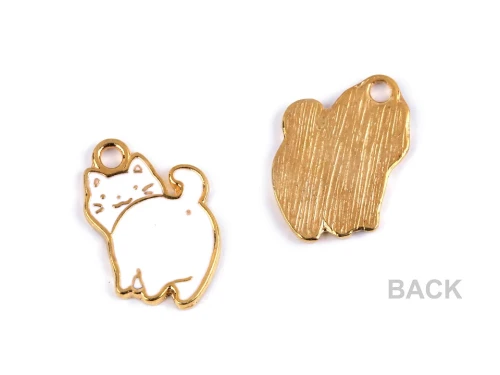 zawieszka metalowa kotek biało złoty.jpg
