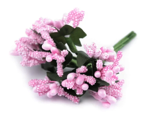 pręciki do kwiatów, bukiecik pęczek kuleczki różowe.jpg