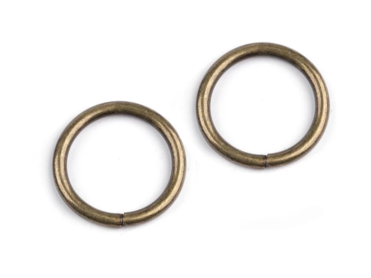 kółko montażowe metalowe do łączenia mocowania paska sstary mosiądz.jpg