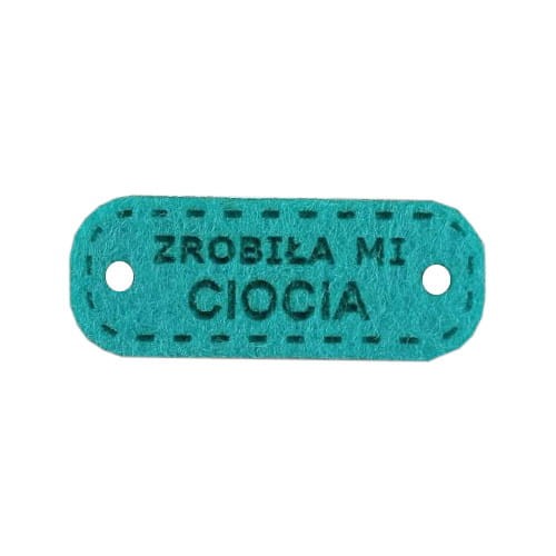 metka z filcu zrobiła mi ciocia morska zieleń.jpg
