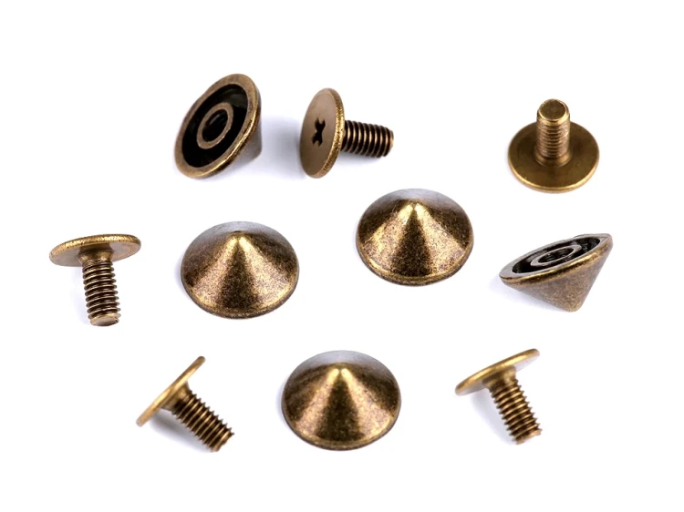 nity kaletnicze metalowe skręcane stary mosiądz stożek nóżka.jpg