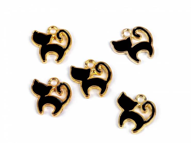 zawieszka metalowa kotek czarny złoty kotki.jpg