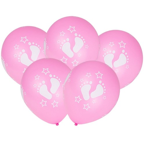 balon foliowy różowy dziewczynka baby shower girl stópki.jpg