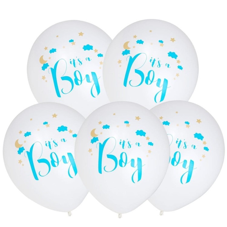 balony białe baby shower it s a boy baby shower chłopiec.jpg