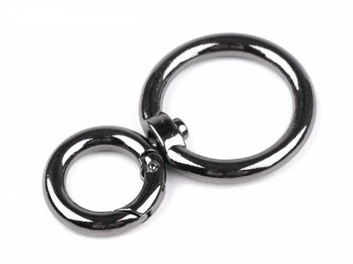 karabińczyk metalowy z kółeczkiem obrotowy czarny lakier.jpg