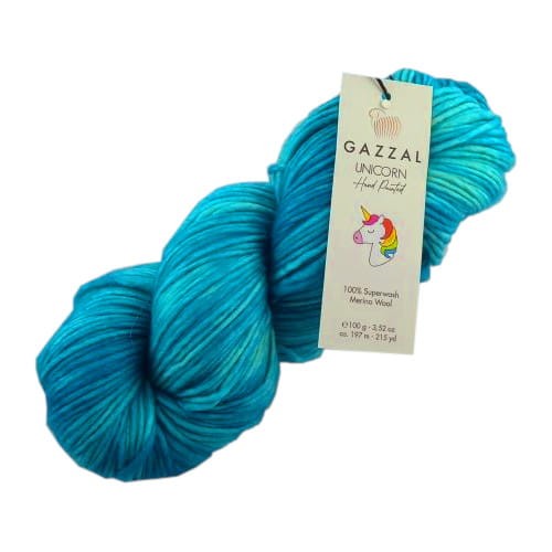 gazzal unicorn 1346 odcienie turkusu ręcznie malowana wełna merino.jpg