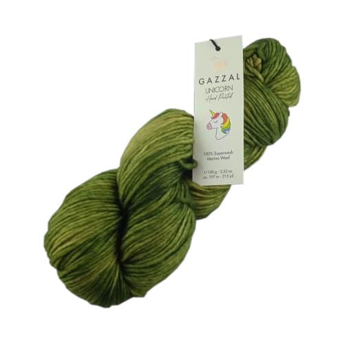 gazzal unicorn 1349 odcienie khaki ręcznie malowana wełna merino.jpg