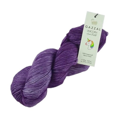 gazzal unicorn 1350 odcienie fioletu ręcznie malowana wełna merino.jpg