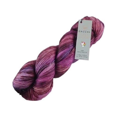 gazzal unicorn 1357 odcienie różu i fioletu ręcznie malowana wełna merino.jpg