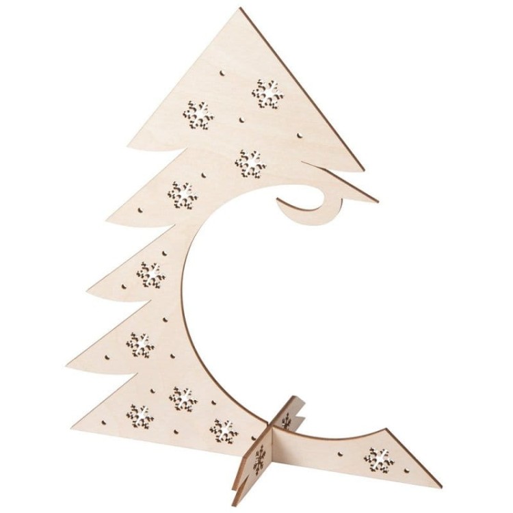 stojak na bobkę drewniany choinka śnieżynka.jpg