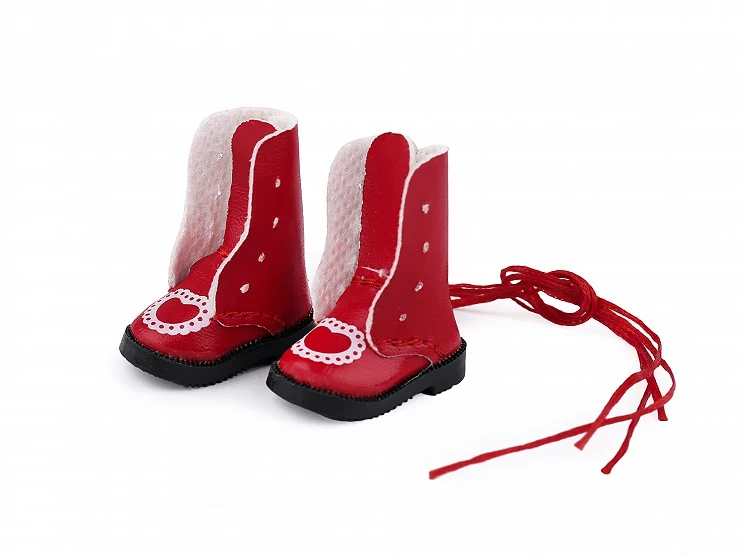 buty dla lalek czerwone wysokie wiązane na sznurówki.jpg