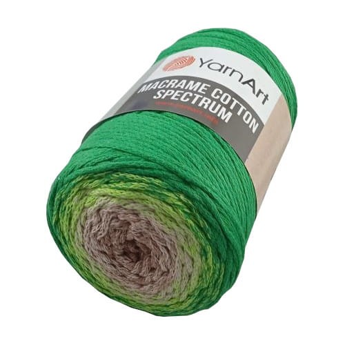macrame cotton spectrum 1322 beż-zielony sznurek bawełniany ombre.jpg