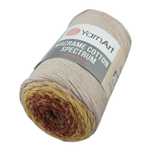 macrame cotton spectrum 1325 brązowy-żółty-jasny beż sznurek bawełniany ombre.jpg