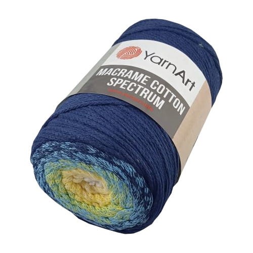 macrame cotton spectrum 1328 biały-żółty-niebieski-granatowy sznurek bawełniany ombre.jpg