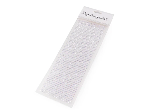 koraliki diamenciki kryształki białe mieniące się kolorami drobne samoprzylepne.jpg