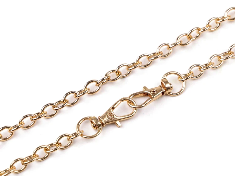 łańcuszek do torebki z karabińczykami złoty.webp