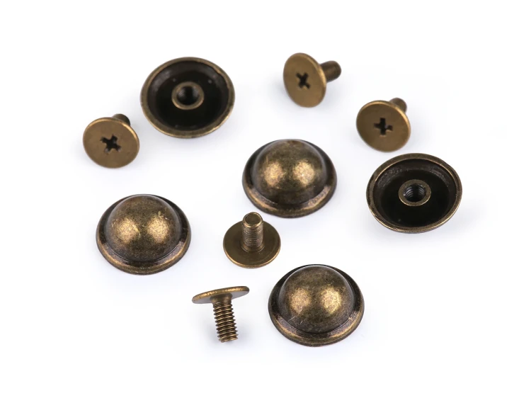 nity metalowe skręcane pukle ćwieki nóżki do torebki stary mosiądz.jpg