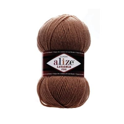 LANAGOLD FINE-466- jasny brąz alize włóczka z wełną