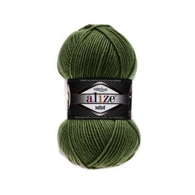 SUPERLANA MIDI-620-zgnita zieleń khaki włóczka alize