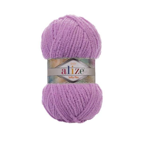SOFTY PLUS_47 liliowy fiolet pluszowa włóczka alize