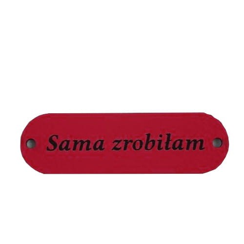 metka z ekoskóry sama zrobiłam ceglany.jpg
