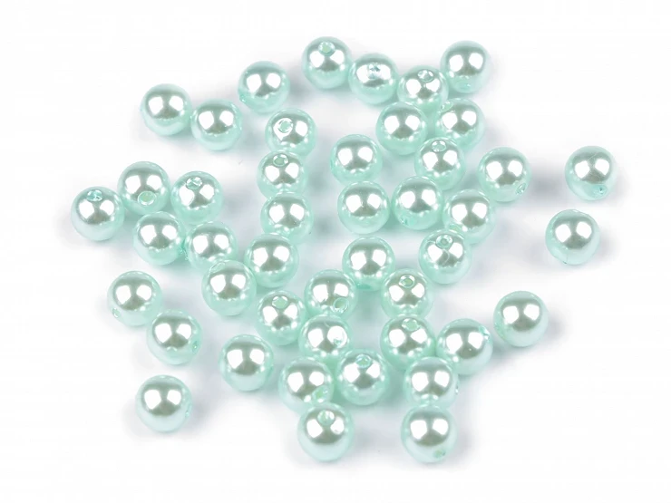 koraliki perły miętowe jasne 8 mm perełki plastikowe korale.png