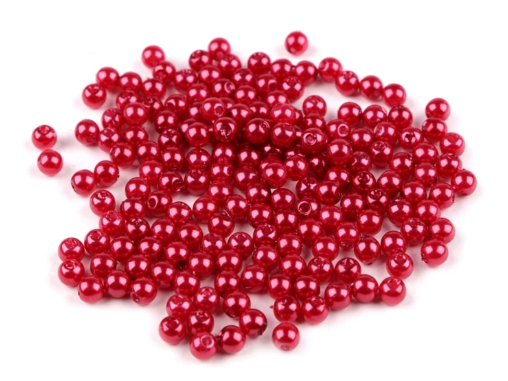 perły perełki naturalny kolor 5 mm koraliki czerwony perłowy.webp