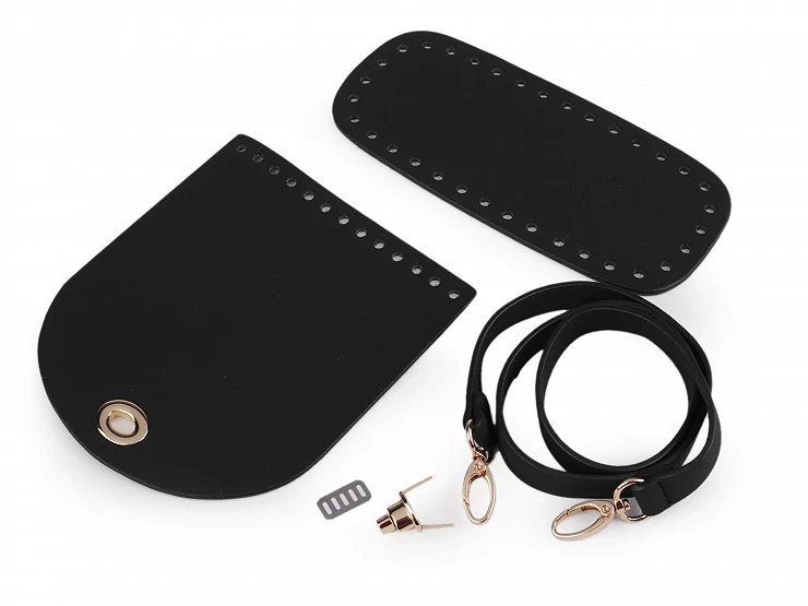 zestaw do zrobienia torebki na szydełku pasek dno zapięcie do torby czarny.webp