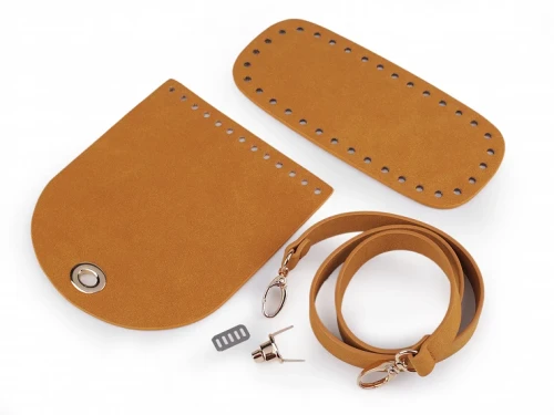 zestaw do zrobienia torebki na szydełku pasek dno zapięcie do torby musztarda.webp