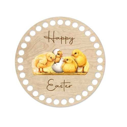 baza koszyka szydełko z nadrukiem dno z otworami wielkanoc kurczaki.jpg