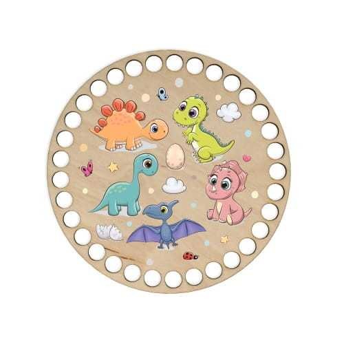 baza koszyka szydełko z nadrukiem dno z otworami DINOZAURY CHŁOPIEC.jpg