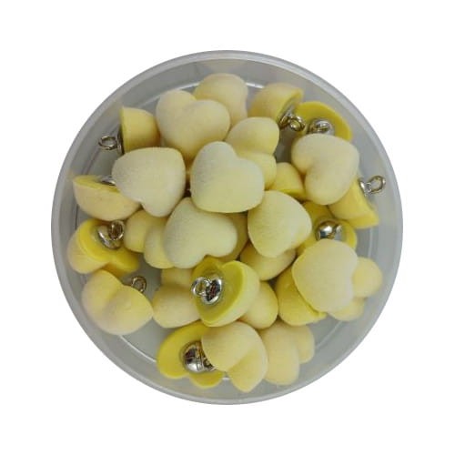 guzik welurowy ze stopką serduszko żółty.jpg