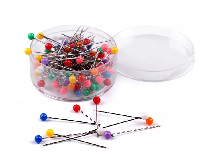 szpilki ostre z kolorową główką