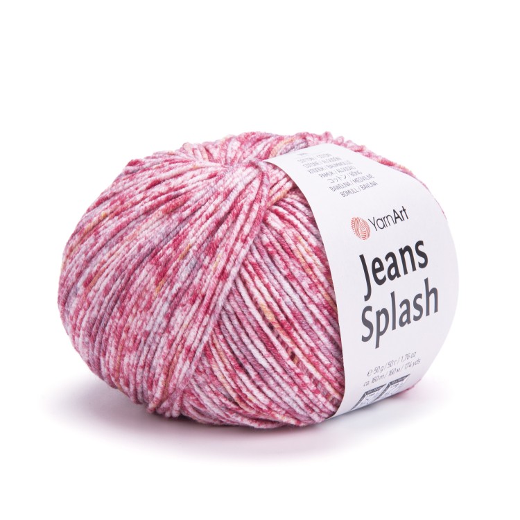 jeans splash yarnart odcienie różowego malina cieniowana włóczka z bawełną
