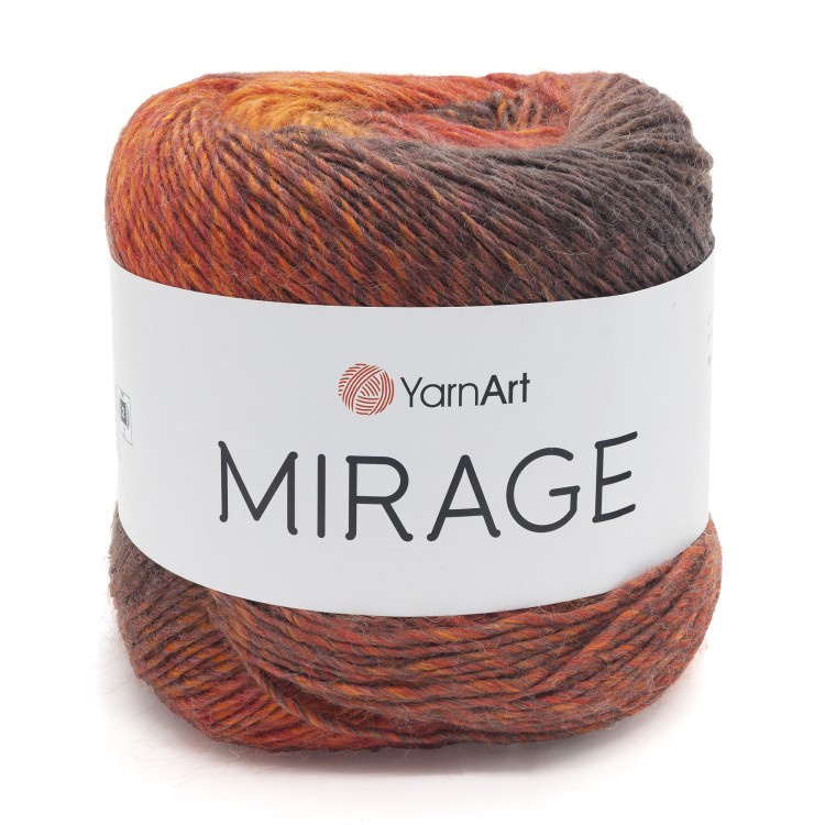 YARNTART_MIRAGE_5311- pomarańcz brudny fiolet róż cieniowana włóczka z wełną