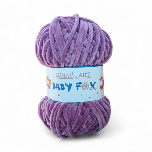 brudny fiolet włóczka welurowa baby fox luna art