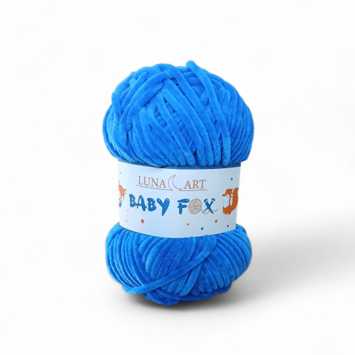 włóczka aksamitna baby fox na maskotki 98 chabrowy