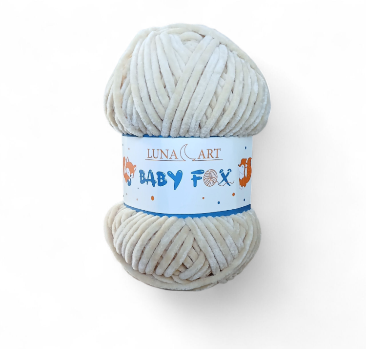 wloczka velurowa na amigurumi baby fox luna art 80 jasny beż