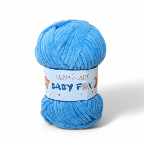 wloczka szenilinowa baby fox niebieska 82