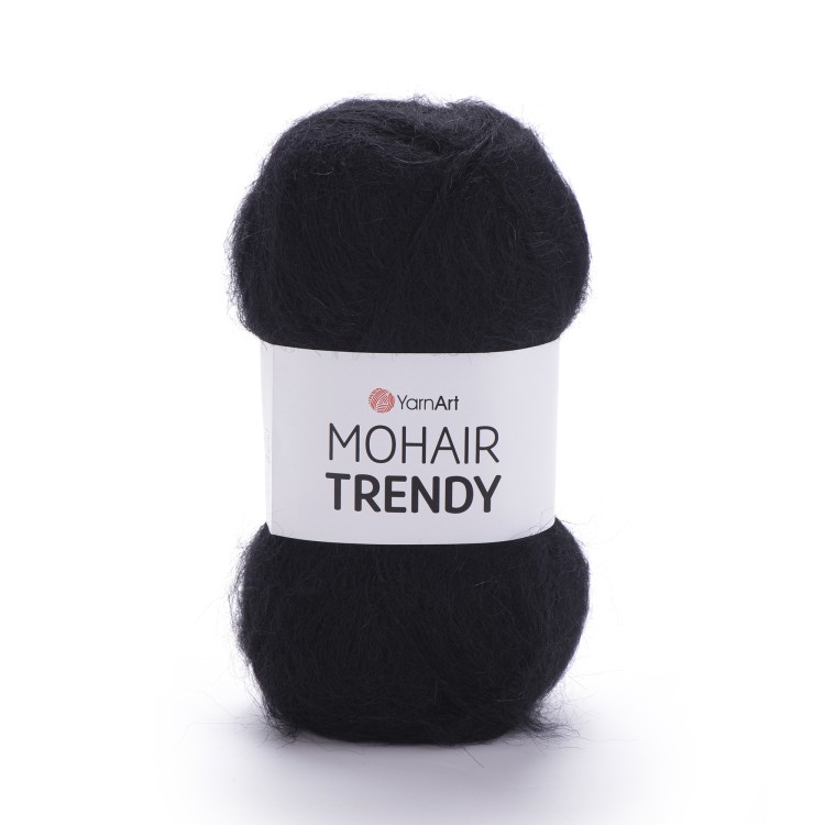 Yarnart moher mohair trendy 102 czarny włóczka moherowa