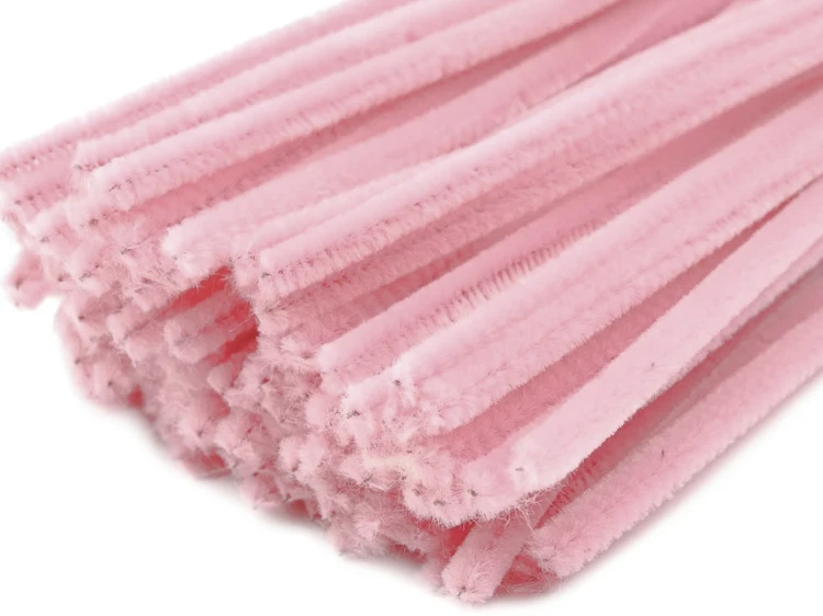 druty pluszowe wyciory do fajek różowe