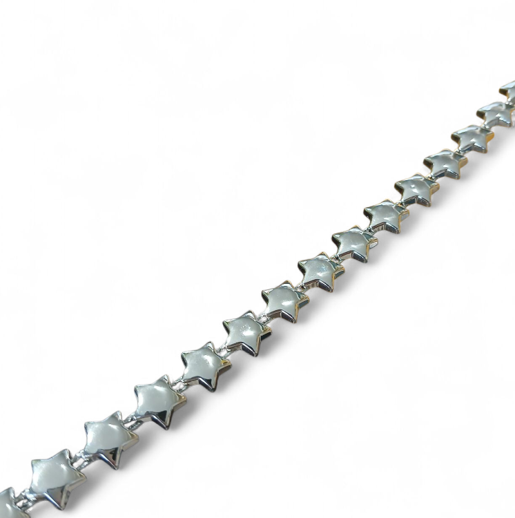 taśma z gwiazdkami srebrna