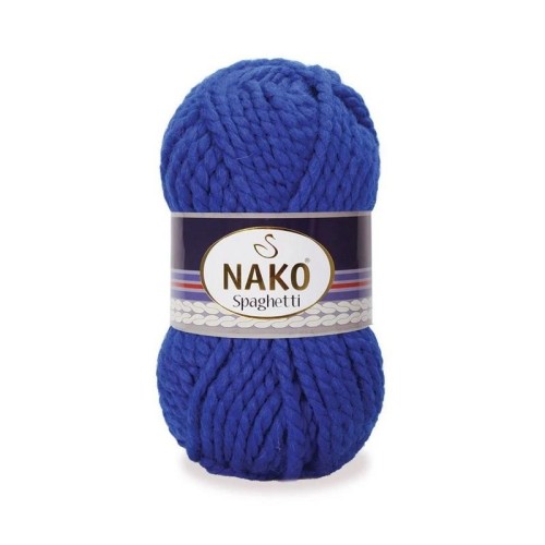nako spaghetti gruba włóczka z wełną szafir 6744