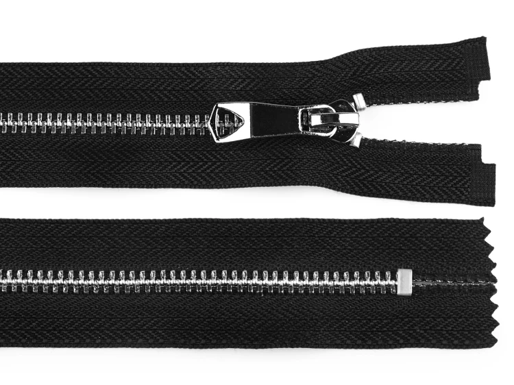 zamek suwak metalowy czarno srebrny 25 cm do torebki