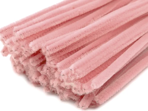 druciki kreatywne pastelowy róż wyciory do fajki pluszowe druciki do kwiatków