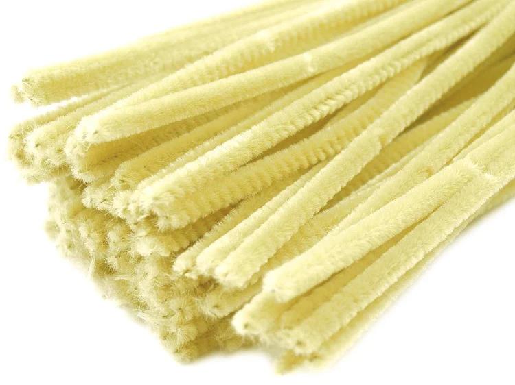 druciki kreatywne jasny żółty pastelowy pluszowe druty