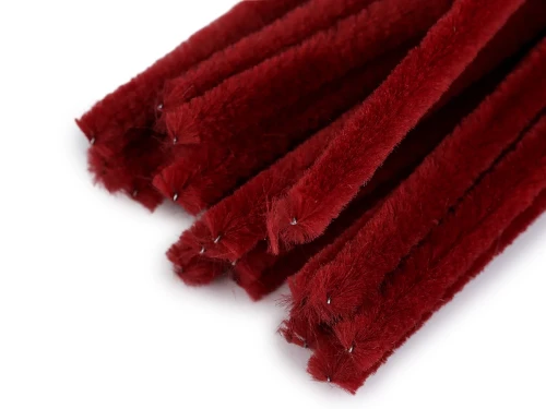 druty pluszowe druciki kreatywne bordowe