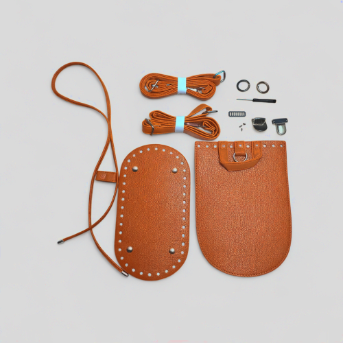 zestaw z ekoskóry do szydełkowego plecaka