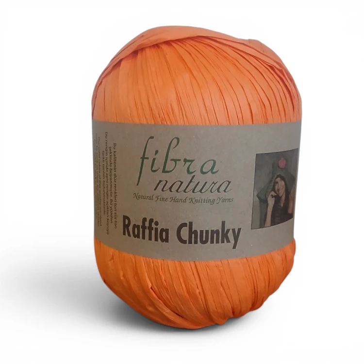 pomarańczowa raffia chunky - rafia do szydełkowania